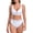 White, variant on Ocean Blues Women's V Neck Mesh Splicing Bikini Swimsuit Set for Women Swimwear Two Piece Bathing Suits Size L