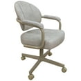 thumbnail image 5 of Swivel Tilt Dining Caster Chair with Arms in Mojave Gray Fabric on White, 5 of 5