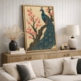 thumbnail image 4 of Framed Canvas Print Peacock Wall Art Japandi Decorative for Living Room Bedroom - 24"x36" NATURAL, 4 of 8