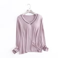 thumbnail image 1 of Ailaofu Women's Casual Modal Pullover Sweatshirts V Neck Comfort Active T-Shirt Tops, 1 of 4