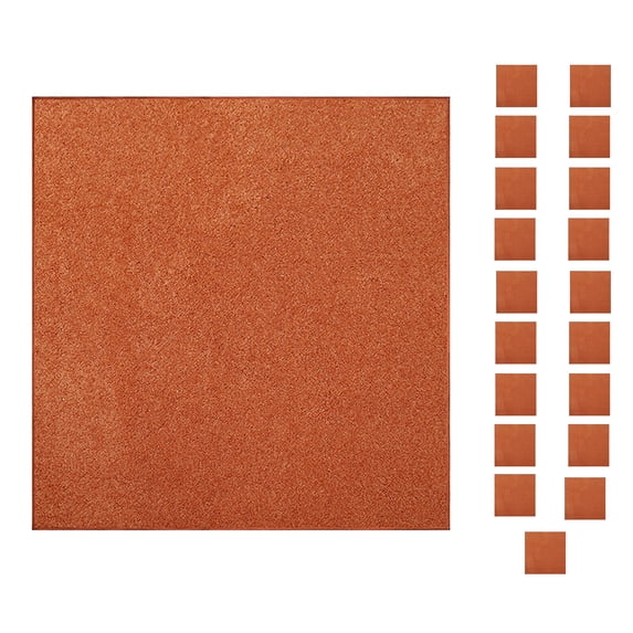 Furnish My Place Modern Plush Solid Orange Color Rug - Pets and Kids Friendly Rug, Indoor/Outdoor Mat, Area Rugs Great for Kids, Pets, Event, Living Room, Made in USA, 2' x 2' Square - Set of 20