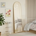 thumbnail image 4 of BEAUTYPEAK 59"x 16" Full Length Mirror Arched Standing Floor Mirror Full Body Mirror,Gold, 4 of 8