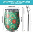 thumbnail image 5 of Christmas 12oz Stainless Steel Insulated Wine Tumbler with Lid and Straw – Double Wall Vacuum Mug for Hot & Cold Drinks, 304 Steel Interior, Sweat-Free Design, 5 of 5