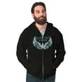 thumbnail image 3 of Country Strong Cute Angels Wings Star Zip Up Hoodie Men's Women's Brisco Brands L, 3 of 6