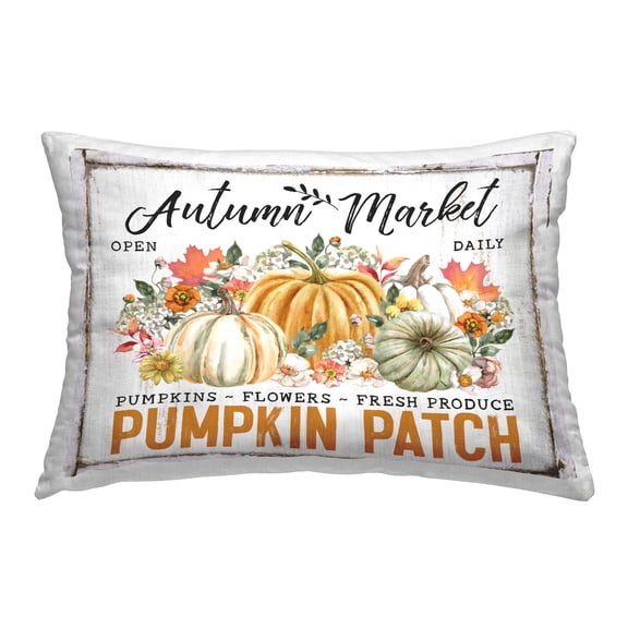 Stupell Industries Rustic Autumn Market Decorative Printed Throw Pillow, 14 x 20