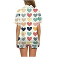 thumbnail image 6 of Xdegoge Previous Orders Two Piece Outfits Women Pajama Sets Stain Silk Pjs Shorts Sets Summer Cute Graphic Button Down Shirts Soft Comfy Casual Matching Sets Loungewear Sleep Nightwear, 6 of 7