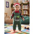 thumbnail image 4 of Cjfdfy Newborn Baby Boy Christmas Fall Outfit Plaid Bow Long Sleeve Romper Overalls Pants And Santa Hat Infant Cute My 1St Christmas Fall Winter Clothes 0-18M, 4 of 9