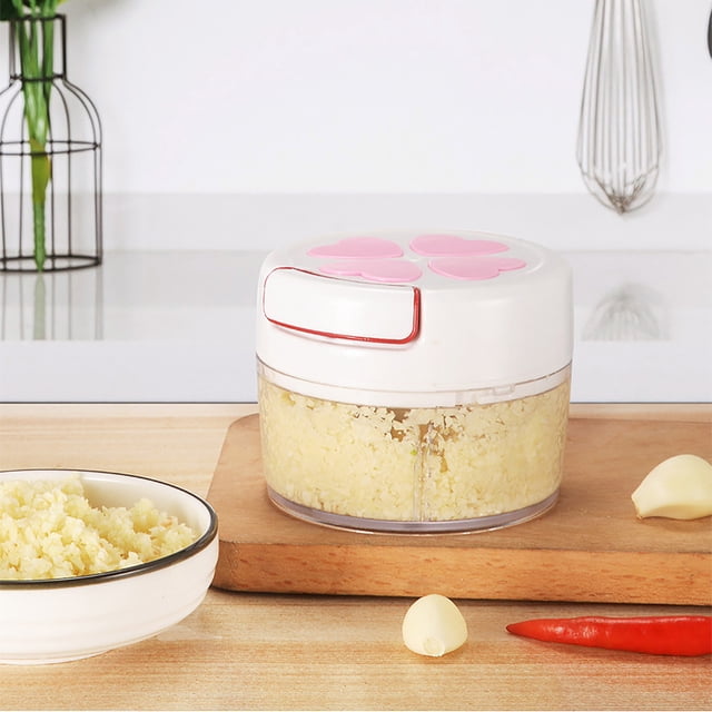 Mini trituradora de ajo y jengibre | Picadora de arrastre manual | Triturador desmontable compacto | Prensa de puré de mano sin esfuerzo | Fácil de limpiar | Herramienta de cocina pequeña | 1 pieza