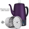 thumbnail image 3 of Moss & Stone Stone Stainless Steel Electric Coffee Percolator, 10 Cup, Purple with Keep Warm Function, 3 of 6