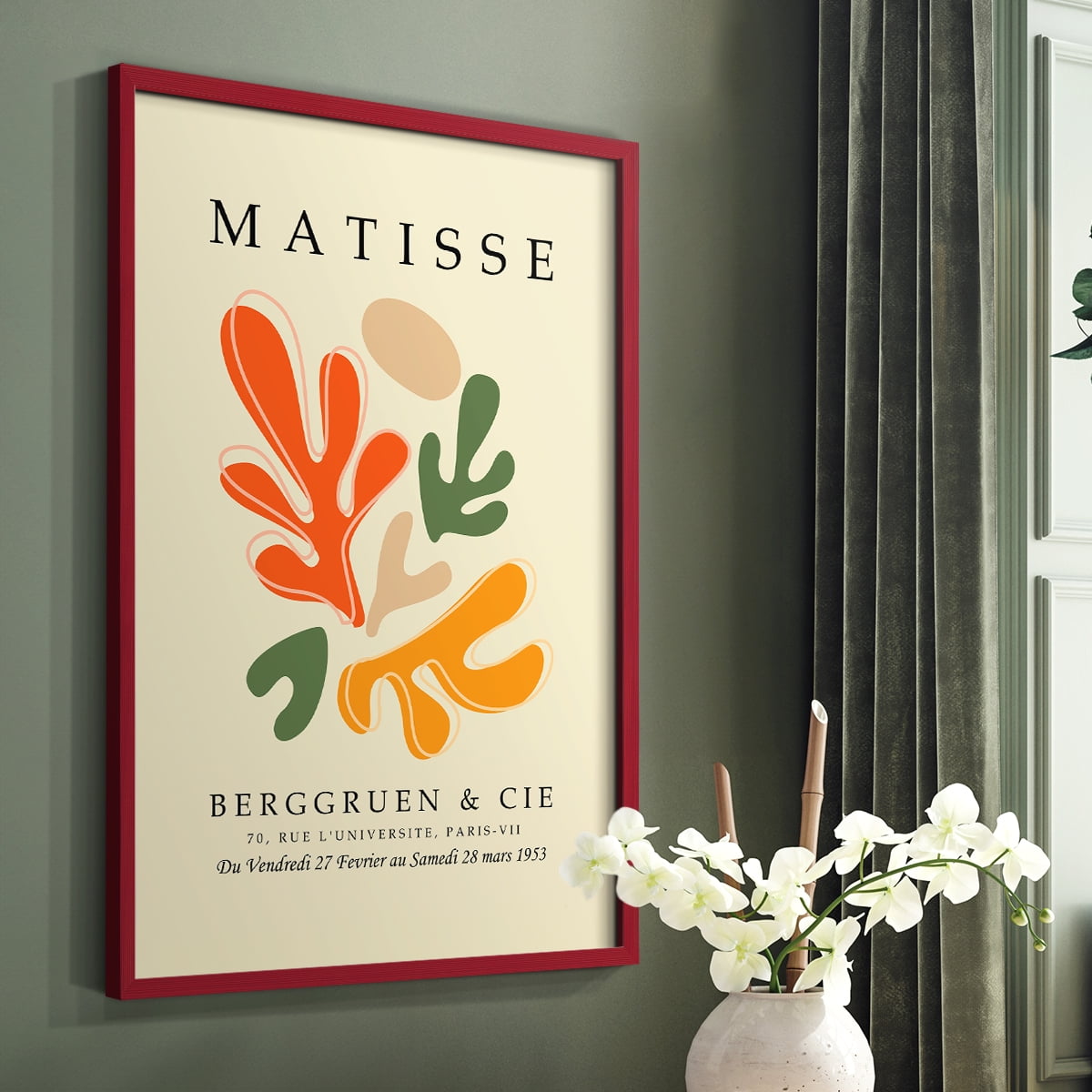 Matisse CCCXXXVIII in Red Solid Wood 8 x 10 Framed Print