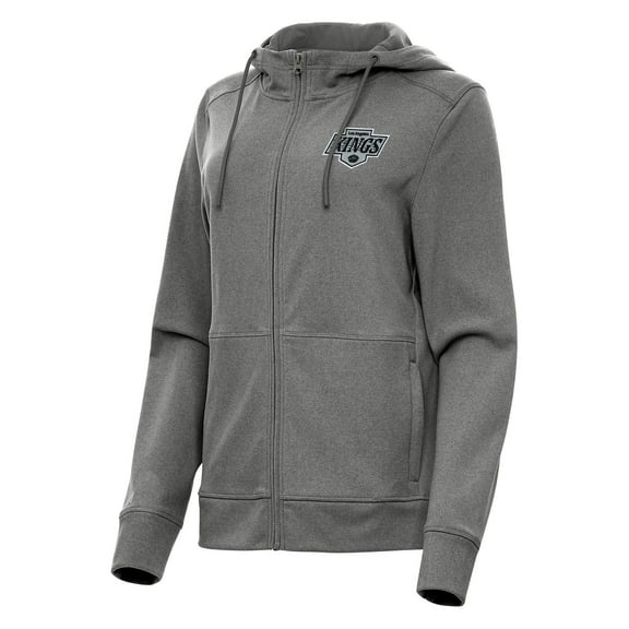 Women's Antigua  Heather Black Los Angeles Kings Seeker Full-Zip Hoodie