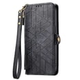 thumbnail image 2 of For iPhone 15 Geometric Zipper Wallet Side Buckle Leather Phone Case, 2 of 5