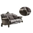 thumbnail image 3 of Transitional Velvet Upholstered Wooden Sofa with Five Pillows, Gray, 3 of 4
