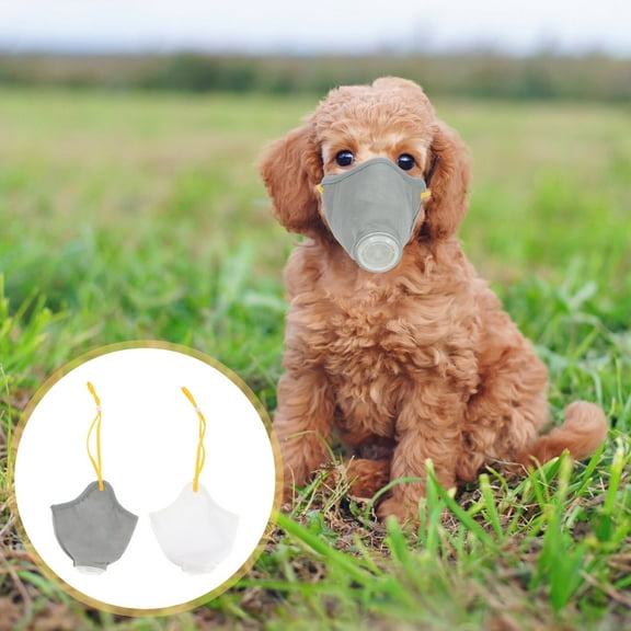 STRANDCHIC 2Pcs Adjustable Dog Mouth Cover Nonwoven Fabrics Assorted Color For Pets