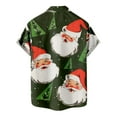 thumbnail image 5 of BLTIBY Christmas Shirt for Men Lapel Button Down Short Sleeve Hawaiian Shirts Xmas Santa Printed Casual Holiday Beach Shirts Tops Green 3XL, 5 of 5