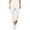 White, variant on Kmdttou Capri Pants for Women Dressy Casual Fashion Solid Color Stretch Waist Strap Pocket Zipper Pants 7 Quarter Pants