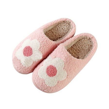 

Lhked Josdec Slippers for Women Couple Shoes Flat Plush Non-slip Home Shoes Linen Comfortable Platform Slippers Christmas Slippers