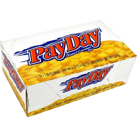 Payday Peanut Caramel Candy Bars, 1.85 oz, 24 count