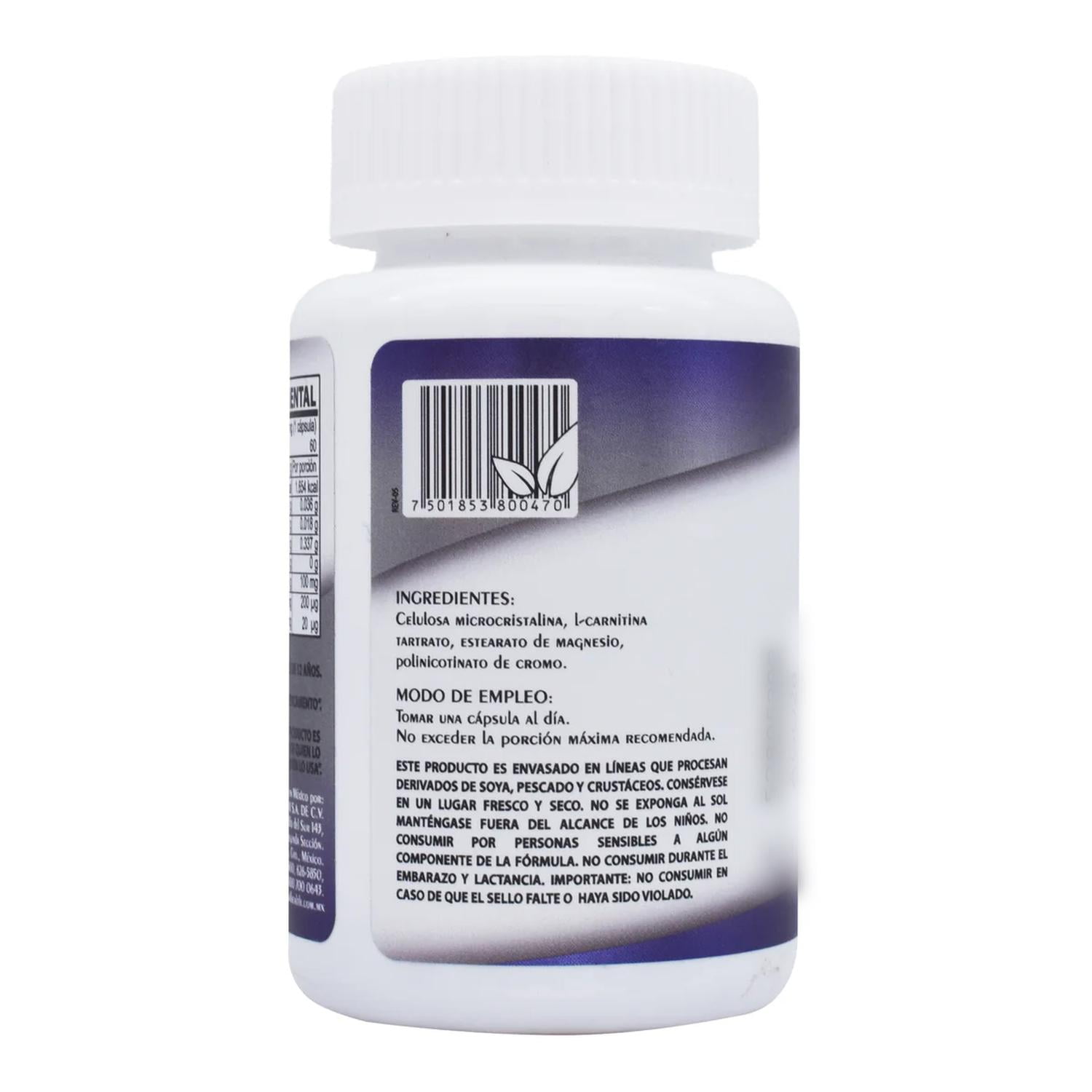 chromium 400 l carnitina para que sirve Suplemento L-carnitina de 120 cápsulas Naturalhealth Chromium 400 Con L Carnitina