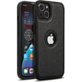 thumbnail image 6 of iPhone 14 Leather Case Luxury Leather Business Vintage Slim Non-Slip Soft Grip Shockproof Slim Protective Cover (2022) 6.1 Inch (Black), 6 of 6
