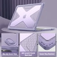 thumbnail image 5 of Fintie Case for MacBook Air 13.6 Inch A3113 A2681 (2022 2023 2024 Release) - Heavy Duty Rugged Hard Shell Case Cover with TPU Bumper for MacBook Air 13.6" M2 M3 Chip with Touch ID, Lilac, 5 of 6