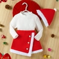 thumbnail image 2 of Xyant Christmas Toddler Baby Girl Outfit Fall Winter Dress Knit Ribbed Sweatshirt Tops and Button Fashion Skirts Set (Red,18-24 Months), 2 of 7