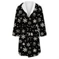 thumbnail image 4 of Women's Fleece Plush Robe Long Warm Plush Bathrobe Loungewear Jacket Printed Comfort Robe, 4 of 5