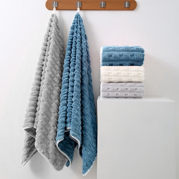 OEFNTAC Fleece Face Towel Soft Absorbent 75x35cm Quick-Dry Bath Towel with Hanging Loop