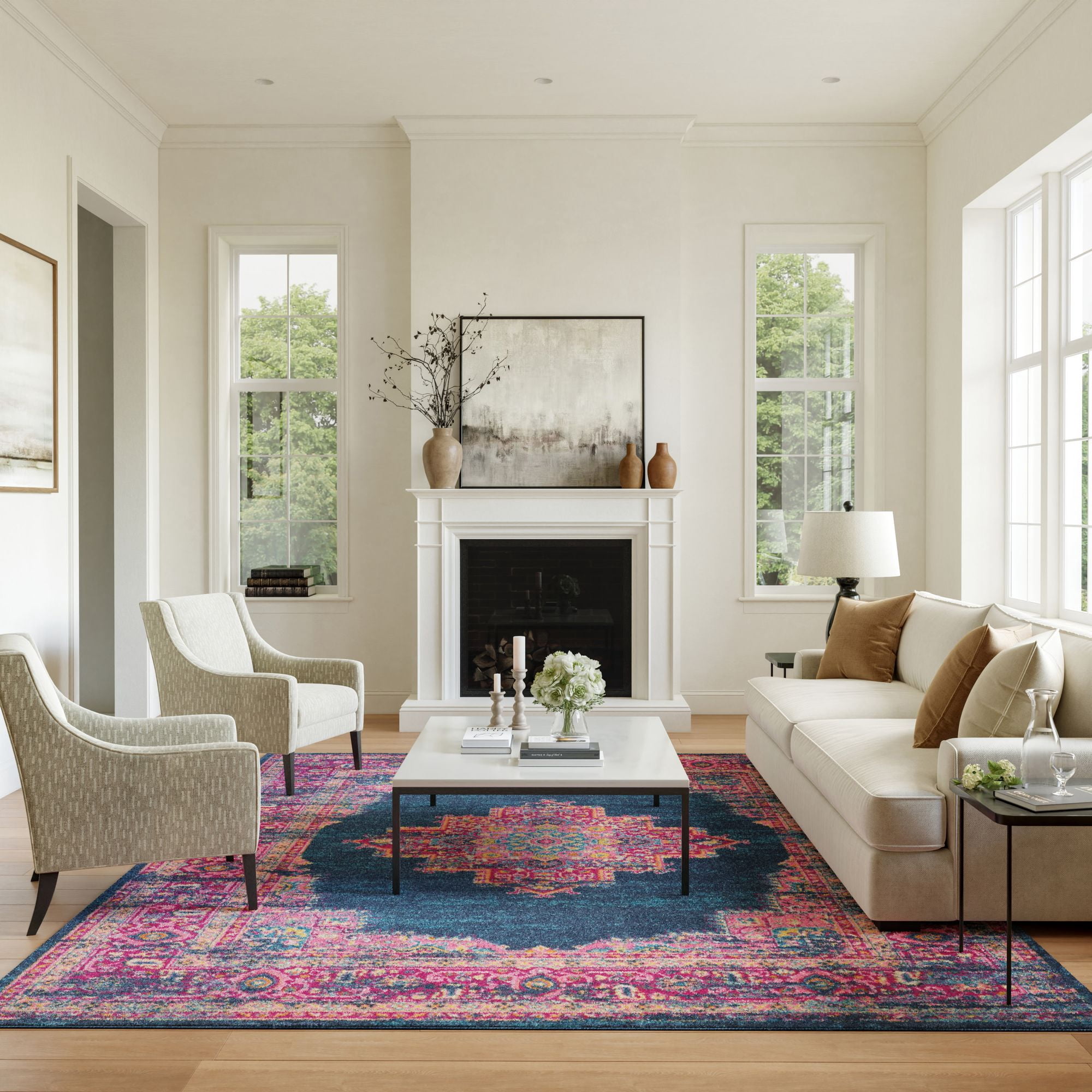 Nourison Passion 6'7" x 9'6" Blue Bohemian Indoor Rug