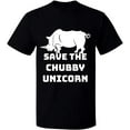 thumbnail image 2 of OXI T-Shirt - Save The Chubby Unicorn, Basic Casual T-Shirt for Men's and Women Fleece T-Shirt Short Sleeve - Black Small, 2 of 3