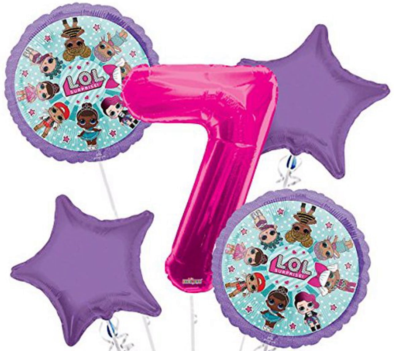 Lol Surprise Balloon Bouquet 5 Pc, 7th Birthday