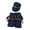 D Blue, variant on Dog Halloween Police Officer Uniform Outfit with Hat for Small Dogs Puppy Pet Halloween Party Wear 1 Piece