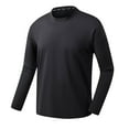 thumbnail image 2 of AherBiu Plus Size Men's Long Sleeve Shirts Crewneck Quick Drying Lightweight Athletic Tees Running Workout Active Pullover Tops, 2 of 7