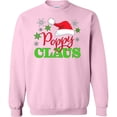 thumbnail image 2 of Inktastic Poppy Claus with Christmas Santa Hat and Snowflakes Adult Sweatshirt, 2 of 4