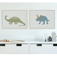 thumbnail image 6 of Kate and Laurel Sylvie 1013 Brontosaurus and 1013 Triceratops Framed Canvas Wall Art Set by Teju Reval of SnazzyHues, 2 Piece 18x24 White, Fun Dinosaur Animal Art for Wall, 6 of 6