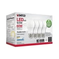 thumbnail image 3 of Satco 9.5 WATT A19 LED 5000K DIMMABLE MEDIUM BASE 230 DEG. BEAM ANGLE 4-PACK, 3 of 4