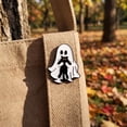 thumbnail image 6 of Mini White Ghost Shaped Halloween Decorative Badge Brooch, Lightweight Cute Spooky Accessory, Lovely Pin Ornament for Clothing Backpack Bag Holiday Party Outfit Matching, 6 of 8