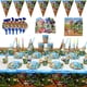 thumbnail image 5 of Decoraciones para fiestas de cumpleaños con forma de erizo, vajilla de dibujos animados, vasos de papel, platos, manteles, globos, regalos para niños, 5 of 5