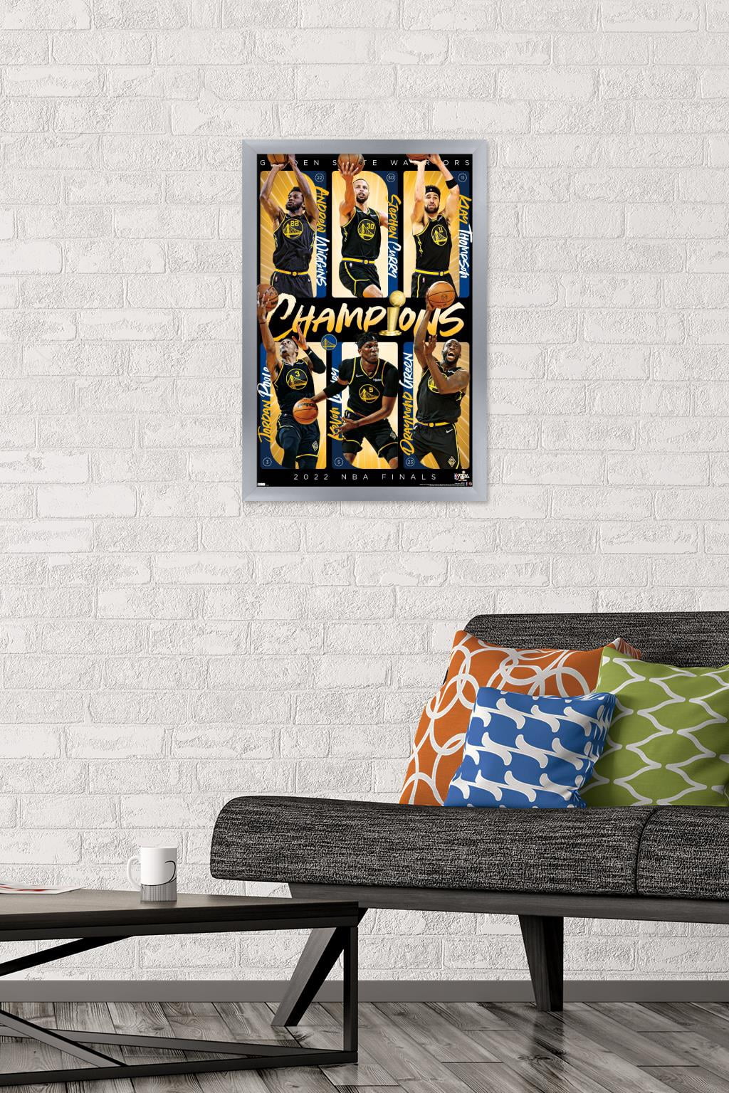 NBA Golden State Warriors - 2022 Commemorative NBA Finals Champions Wall Poster, 14.725" x 22.375" Framed