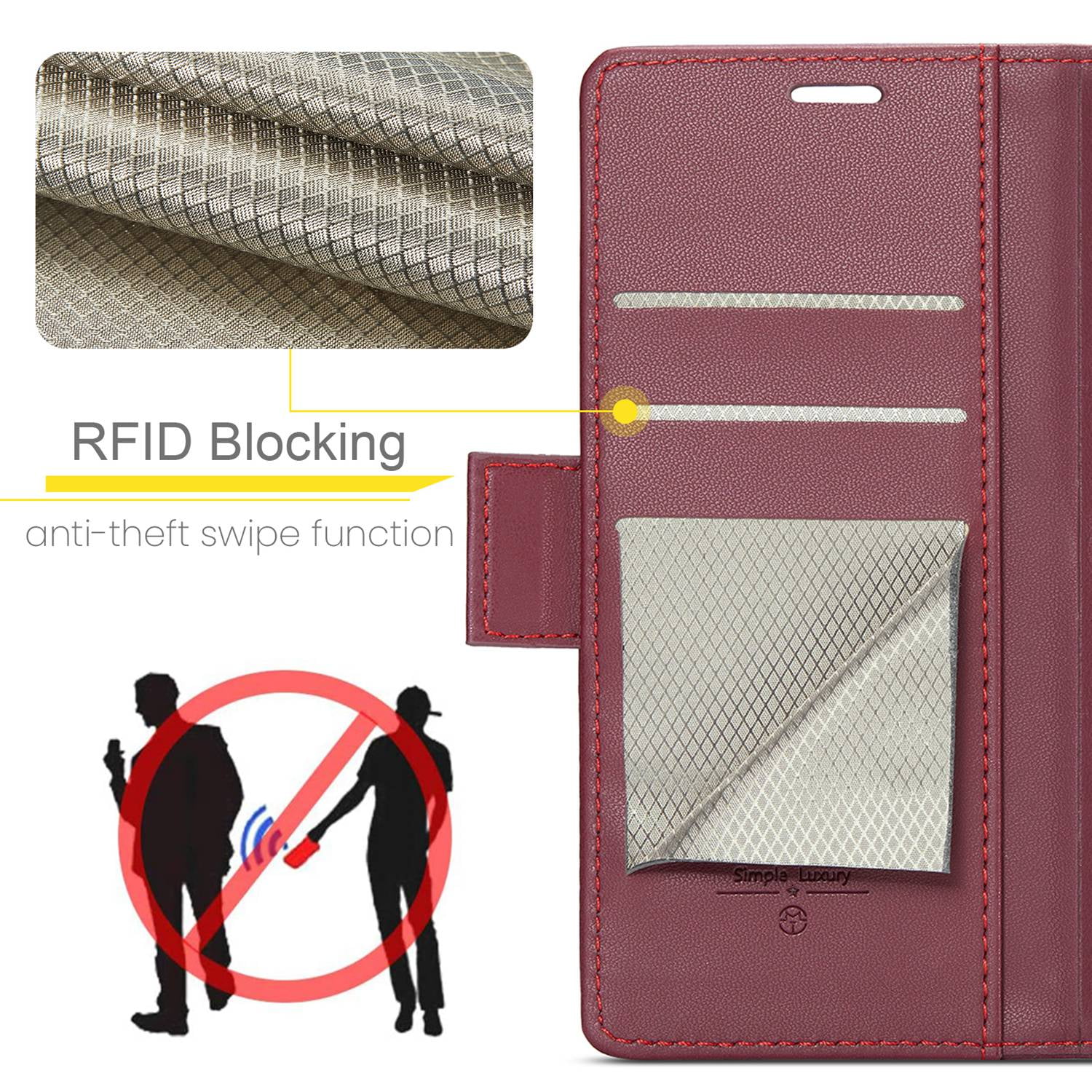 ETFAST Leather Phone Case Wallet With Card Holder Zipper For OPPO Reno 8 4G High Quality Leather Phone Case