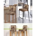 thumbnail image 5 of Rustic Country Bar Stool Covers Set of 2, Western Stars Brown Texture Wooden Print Stretch Washable Bar Chair Covers with Backs, Removable Pub Counter Height Chair Cover for Kitchen Dining Room Cafe, 5 of 7