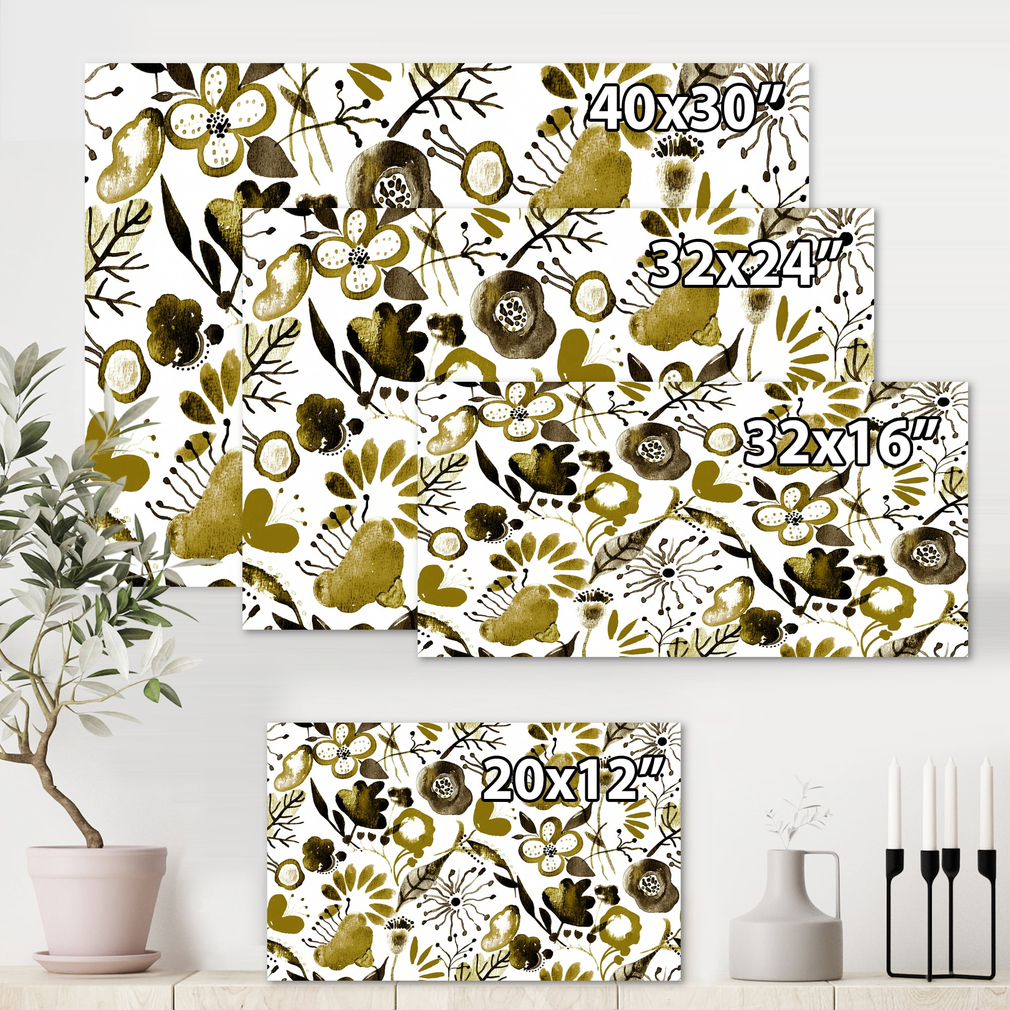 Designart ' Vital Abundance Of Wildflowers II ' Modern Canvas Wall Art Print