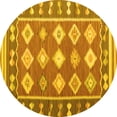 thumbnail image 1 of Ahgly Company Machine Washable Indoor Round Southwestern Yellow Country Area Rugs, 4' Round, 1 of 4
