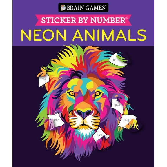 Brain Games Sticker by Number: Neon Animals (Paperback)