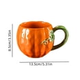 thumbnail image 4 of Qocolcyl 3D Pumpkin Shaped Ceramic Coffee Mug, Embossed Vine Handle Orange Fall Harvest Drinking Cup 320-380ml, Novelty Water Mug For Daily Kitchen Office Use Halloween Thanksgiving Table Decor, 4 of 8
