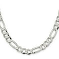 thumbnail image 2 of Solid 925 Sterling Silver Men's 9.5mm Flat Figaro Chain Necklace - with Secure Lobster Lock Clasp 22", 2 of 6