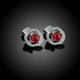 thumbnail image 4 of Pendientes Circón Rojo Joyería de Moda para Muchacha Mujer Sunnimix Pendientes redondos del zircon, 4 of 8