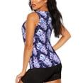 thumbnail image 3 of Bixox Women's blue starry sky Skull flower Printed Sleeveless Fitness Workout Running Quick-Dry Tank Top, 3 of 5