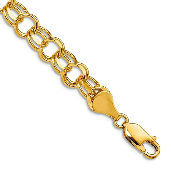 Primal Gold 14 Karat Yellow Gold Double Link Charm Bracelet