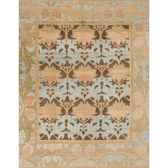 Ahgly Company Indoor Rectangle Abstract Brown Oriental Area Rugs, 6' x 9'